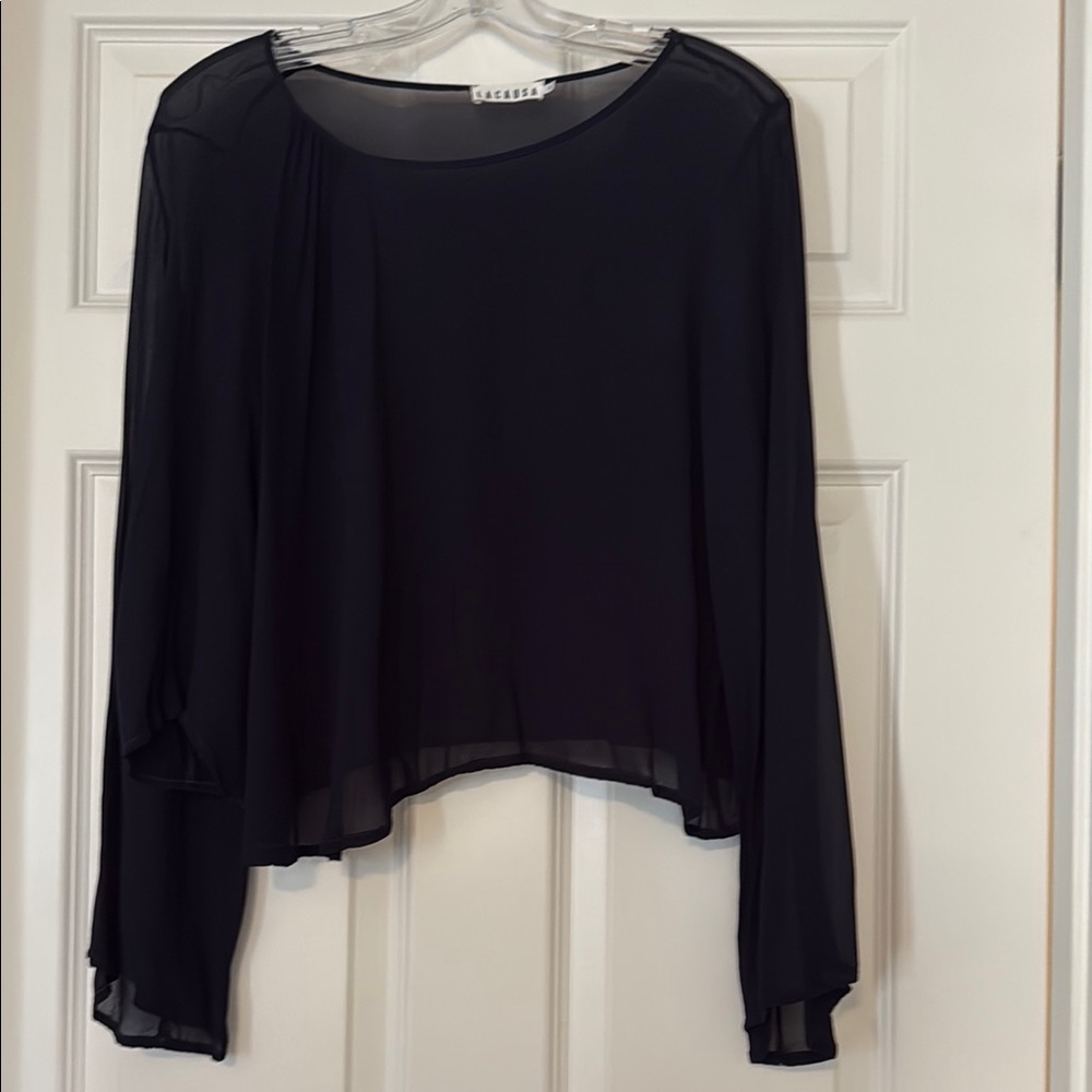Sheer Black Long Sleeve Top